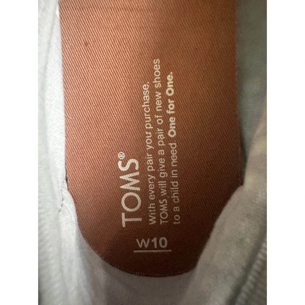 TOMS Silver Metallic Crochet Lace Alpargata Slip On Flats Shoes Womens 10